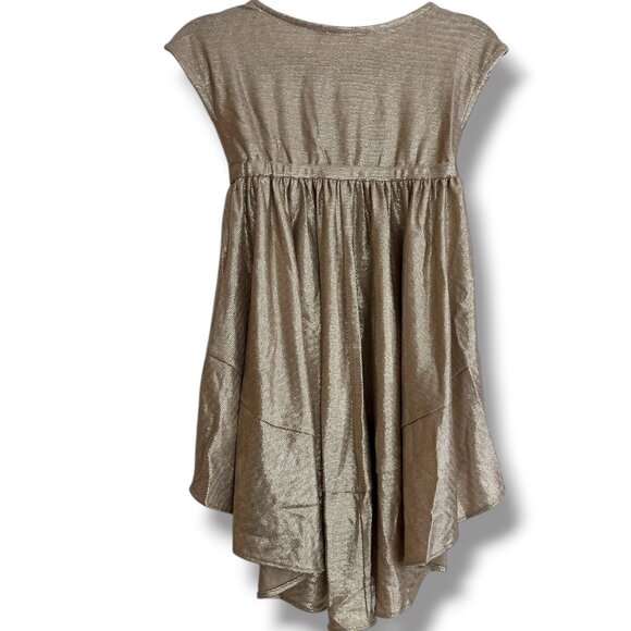 NWT! Joyfolie Rose Gold Metallic Sequins Hi Lo Divinia Dress Size 2 - Picture 2 of 6